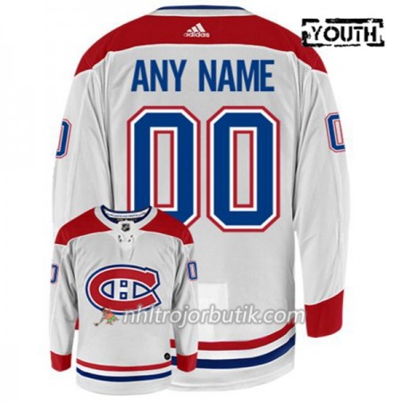 Barn Ishockey Montreal Canadiens Tröja med eget tryck  Adidas Vit Authentic